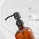 Prus Waso Amber Soap Dispenser Set, Soap Dispenser for Kitchen Sink with Black Stainless Steel Pump, Perfect for Kitchen Accessories Decor. (Amber)