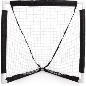 Champion Sports Mini Lacrosse Goal: Kids Gear Backyard Shooting Practice Net Black, 8.3