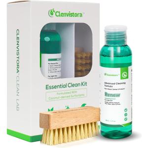 Shoe Cleaner Kit with Brush, Concentrated Sneaker Cleaner, Cleans 100+ Pairs, Deep Cleaning Formula for White Shoes, Leather, Suede, Mesh, Canvas & More, 4 oz