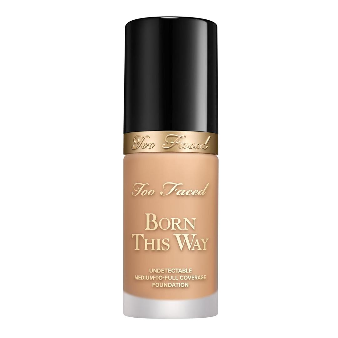 Too Faced Born This Way Natural Finish Longwear Liquid Foundation | Medium-To-Full Coverage | Hydrating + Oil Free (13 Natural Beige (Light Medium with Neutral Undertones))
