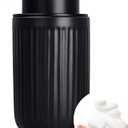 BosilunLife Foam Hand Soap Dispenser - Ceramic Black Foaming Soap Dispenser for Bathroom 12oz Refillable Liquid Lotion Soap Dispenser with Rust-Proof foaming Pump for Countertop