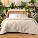  King Comforter - Comfy, Breathable, All Season - Down Alternative Comforter- Ultra-Soft, Fluffy, Lightweight - Diamond Stitch Quilting for Durability (King, Sand)