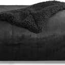 Bedsure Sherpa Fleece Throw Blanket for Couch - Thick and Warm, Soft Fuzzy Plush Throw Blanket for Winter, Black, 50x60 Inches