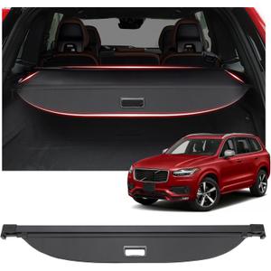 Cargo Cover Fit for Volvo XC90 2016 2017 2018 2019 2020 2021 2022 2023 2024 Accessories,Retractable Rear Trunk Cover Luggage Security Shield Shade Cover