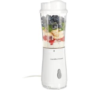 Hamilton Beach Portable Blender for Shakes and Smoothies, 14 Oz BPA Free Travel Cup & Lid, Durable Stainless Steel Blades, Personal Smoothie Blender, White ( 51101V)