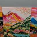 3Pcs Colorful Watercolor Mountain Canvas Wall Art Boho Floral Painting Picture Wall Decor Abstract Nature Landscape Poster Print Artwork for Living Room Bedroom Bathroom Office Home Decoration (16x24in)