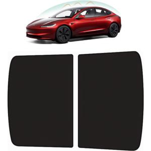 D-Lumina Roof Sunshade for Tesla Model 3 Highland 2024 2025, Glass Sunroof Shade Window Insulation UV & Heat Protection for Tesla Model 3 Accessories 2025 2024 Black, Roof Shade Won't Sag (Set of 2)