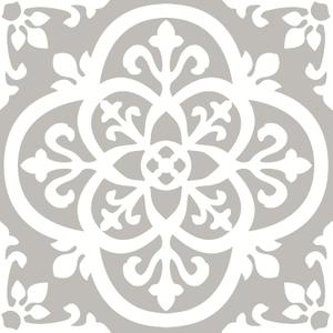 FloorPops FP2942 Medina Peel & Stick Floor Tiles, Grey (12"L x 12"W x 0.06"T)