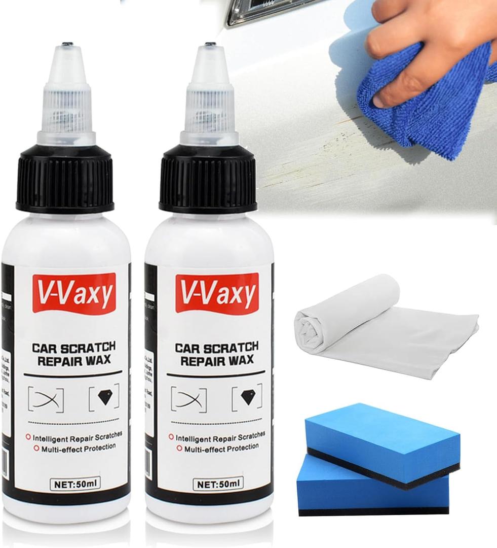 2 x V-Vaxy Car Scratch Repair Wax, Car Buff Out Scratch, Intelligent Repair Scratcher, V-Vaxy Paint Restorer, Car Paint Scratch Repair, VVaxy Car Scratch Repair, Multi-Effect Protection (2pcs) (1.69 Fl Oz (Pack of 2))