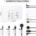 4 x Shower Caddy Adhesive Replacement, Adhesive Cable Clips for Wall, Traceless Cord Organizer & Wire Holders for for Home Office Wall, Desk, Car, LED Strips and Outdoor Lights