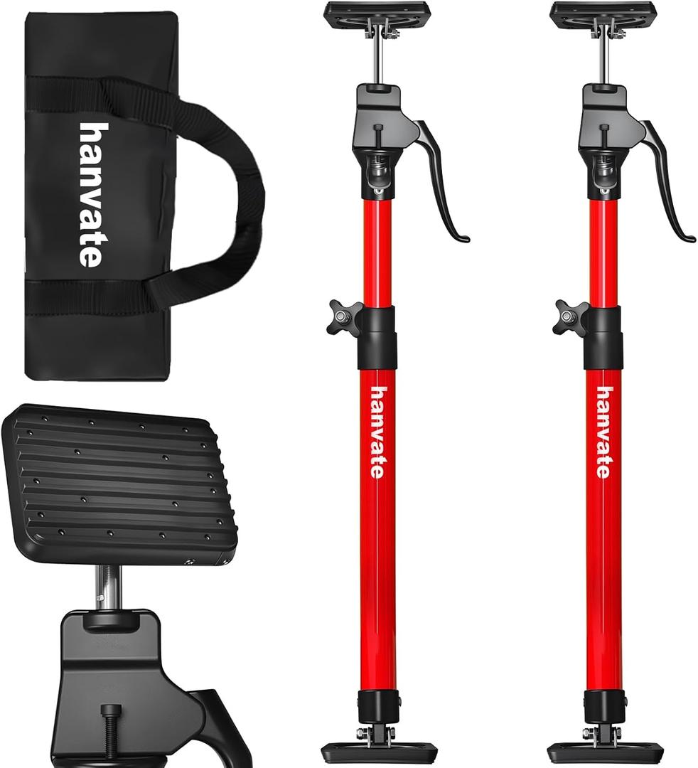 Cabinet Jacks for Installing Cabinets, 23.6"-45.3" Steel Telescopic Quick Support Rod, Adjustable 3rd Hand Support System with 220lbs Capacity for Cabinet Jack, Drywall Jack&Cargo Bars, 2-Pack
