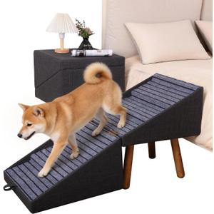 21.06" H Dog Stairs for High Beds, 6-Step Dog Steps for Small Dogs | Bedside Table Convertible 250lbs for Large Dog Steps , Wooden Non-Slip Pet Ramp for Puppy Senior Injured Dogs