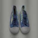 Toandon Girls Kids Canvas Shoes Sneakers for Toddler Boys Color Change Flipping Sequins Glitter Sparkle Slip On High Top Adjustable Hook Loop Straps Velcro Non-Slip Lightweight Blue Size 1
