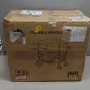 Foldable Wagon Stroller, Stroller Wagon for 2 Kids with 5-Point Harnesses,Adjustable Push/Pull Handle, Removable Sun Canopy, Suitable for Family Travel, Two Children Ride, Large Storage,Gift (Silver)