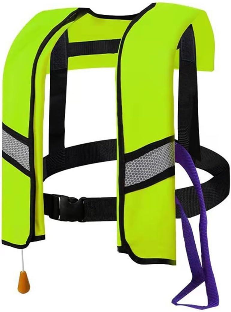 Snorkel Vest, Portable Inflatable Swim Vest Jackets for Snorkeling Swimming Diving Safety,Manual Inflatable Men's Women's Adjustable Vest for Swimming Fishing Outdoor Water Sports (330LB) (Green)