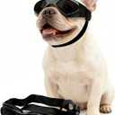 NAMSAN Dog Goggles for Small to Medium Dogs, Dog Sunglasses UV Protection for Medium Dogs Outdoor Cycling Driving, Small Puppy Glasses Dog Eye Protection, Anti-Fog Windproof, Adjustable, Black