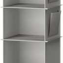 YOUDENOVA Hanging Closet Organizer and Storage, 6-Shelf Closet Hanging Storage Shelves, Light Grey