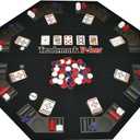 Poker Table Topper - Foldable Texas Hold 'Em Set with Carry Case, 300 Poker Chips, 2 Decks of Cards, and Dealer and Blind Buttons by Trademark Poker