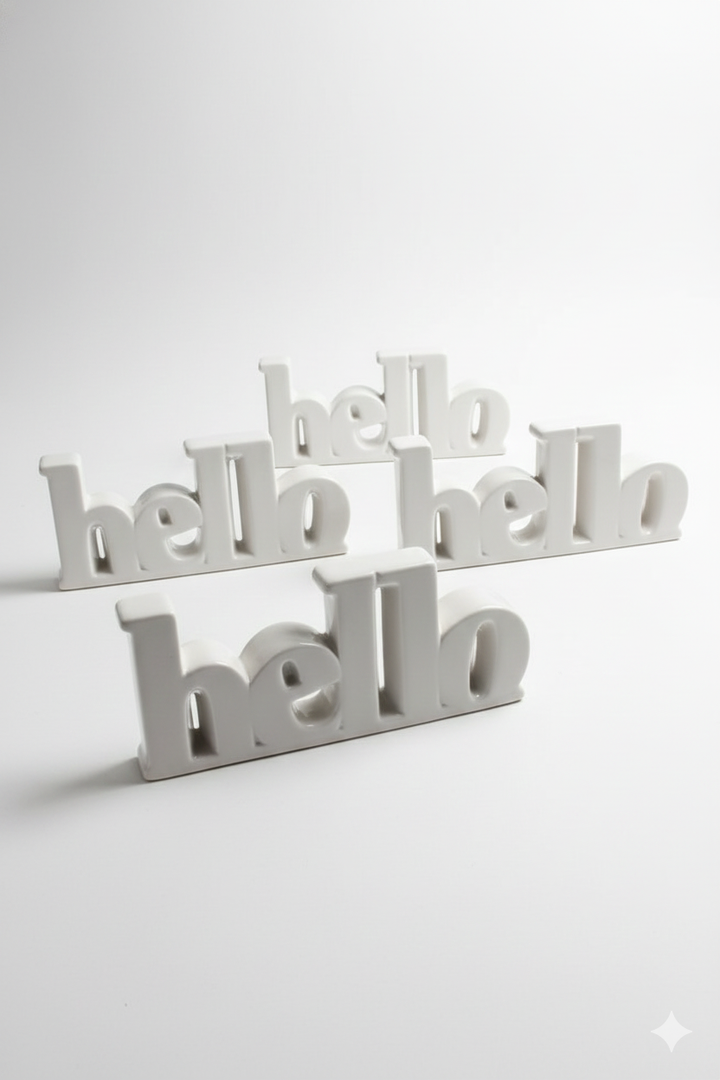 CERAMIC SIGN HELLO 5PCS
