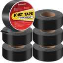 Butyl Joist Tape for Decking Heavy Duty Self Adhesive Weather-Resistant Deck Tape Waterproof Flashing Joist Tape for Wood, Joists and Beams Black (2''50 6 Rolls)