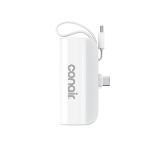 Travel Smart Phone Stand 5000mAh Power Bank: Built-In Cable, Charges 2 Devices