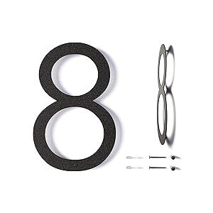 18 Inch Modern Floating House Numbers | Extra Large Metal House Numbers for Outdoors | Black Coated Rust-Proof Home Address Numbers