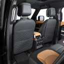 Seat Back Protector + Large Capacity Pocket Storage Organizer, Preventing the Impact of Children Stepping on the Seat Backrest (Black)