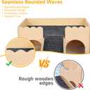 Wooden Guinea Pig Hideout Castle with Stairs,Small Animal Bed Hut Habitats Spacious 2-Level Detachable Small Pet House for Rabbits, Hamsters & Chinchillas Bunny (Grey)