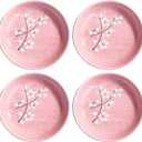 Japanese Ceramic Dinner Plates 7 Inch Pink Plates Set of 4, Cherry Blossom (FS)