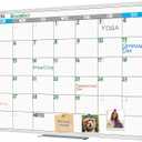 XBoard Magnetic Calendar Whiteboard 48" x 36", Monthly Calendar Dry Erase Board, Silver Aluminium Framed Planning Board for Home Office School