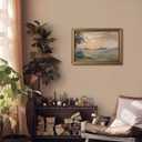 Gold Framed Wall Art Vintage Canvas Wall Art Fall Sunset Nature Landscape Artwork Prints Picture for Living Room Bedroom Farmhouse Bathroom Office Decor, 16x24