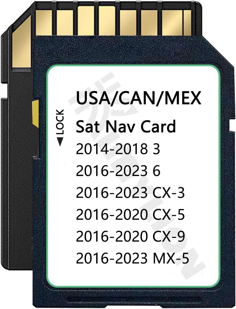 Navigation SD Card Compatible with 2016-2020 CX-5 / CX-9, 2014-2018 3, 2016-2023 6 / CX-3 / MX-5, Upgraded USA/CAN/MEX Maps