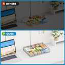 Marbrasse Expandable Desk Drawer Organizer, Mesh Tray with 10 Adjustable Compartments, Desk Organizers for Office Supplies, Makeup & Vanity (Expandable-Silver)