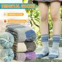 SeeyAN Kids Merino Wool Hiking Socks Boys Girls Thermal Winter Warm Boot Toddlers Thick Cushion Socks 4 Pairs (8-12 Years)