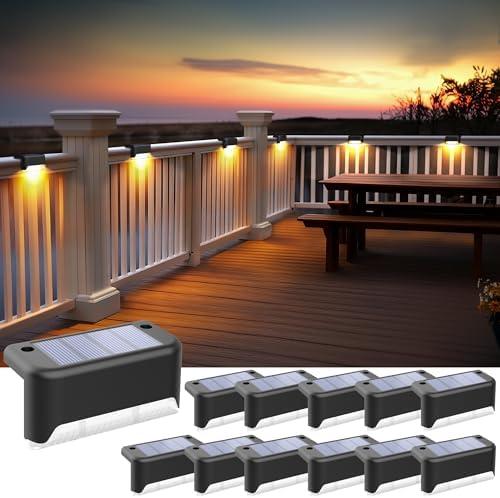 SOLPEX Solar Fence Lights Outdoor, Solar Step Lights Waterproof LED Deck Lights for Stair, Balcony, Railing, Front Porch, Yard, Garden and Patio Decor (11 Pack Warm White)