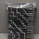 Wonnitar Moroccan 8x10 Area Rugs for Living Room, Washable Large Black Rug for Bedroom, Non-Slip Soft Thin Stain Resistant Boho Tribal Floor Carpet for Dining Guest Room Office (Black,8'x10')