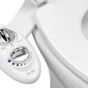 LUXE Bidet NEO 185 - Self-Cleaning, Dual Nozzle, Non-Electric Bidet Attachment for Toilet Seat, Adjustable Water Pressure, Rear and Feminine Wash (White)