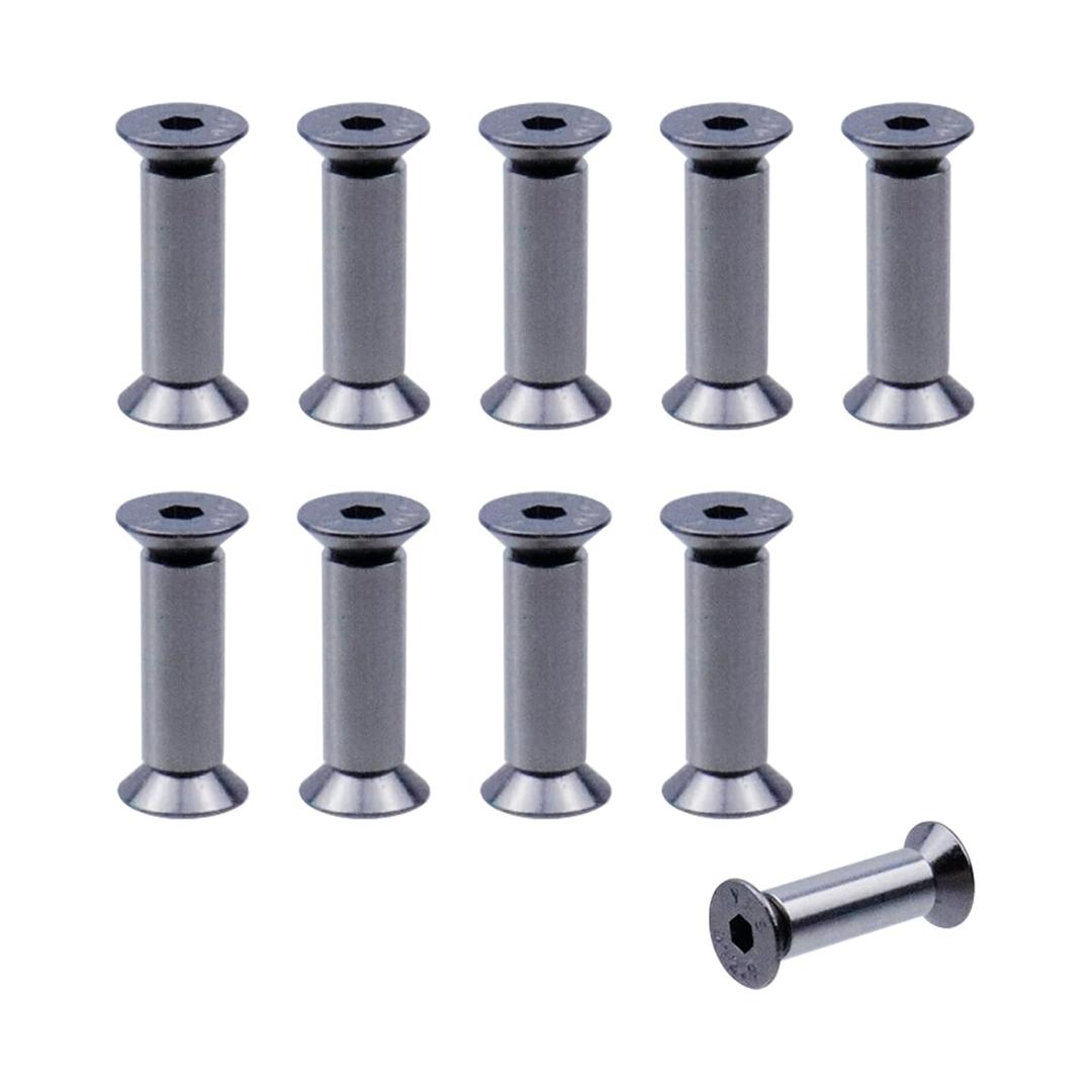 LC LICTOP Knife Handle Screws and Rivets, M3 Hex Socket Flat Head Screws for Knife Making, Repair, and Blade Fixing, Cutlery Fasteners for Wooden Handle Replacement, for 0.16" Hole, 10Pcs Dark Grey