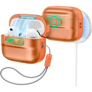 ESR for AirPods Pro 3 Case (2025), Compatible with AirPods Pro 3 (USB-C Cable), MagSafe Ready, Magnetic Lid Lock, Full Drop Protection Cover with Lanyard, Orange