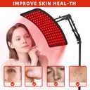 Red Light Therapy Lamp for Body, Infrared Light Therapy with Stand - 660nm Red Light &850nm Near Infrared Light Device for Body Skin Care Red Light Mask for Face and Neck(Ivory Black)