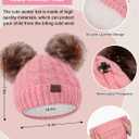 Senker Fashion Kids Winter Beanie Hat Scarf Gloves Set for Girls Boys Knit Warm Pompom Toddler Hats Mittens Neck Warmer (Pink)