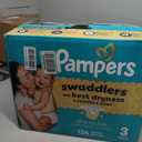 Pampers Swaddlers Diapers, Size 3 (13-26 lbs), 136 Count, Absorbent, Keeps Baby Dry and Comfortable, Skin Safe Disposable Baby Diaper