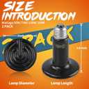LUCKY HERP 100W Ceramic Heat Emitter, Reptile Heat Bulbs, Ceramic Heat Lamp for Reptiles, Amphibian, Chicken, Dog, Cat (2-Pack)