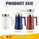 Insulated Coffee Mug with Handle and Lid, 480ml/16oz Stainless Steel Coffee Cup, Travel Coffee Mug Tumbler for Hot and Cold Coffee, Tea, Drinks(Red)