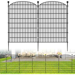 10 Panels No Dig Decorative Garden Fence - 40 in (H) x 23.6 ft (L), Dog Fence Outdoor for YardRustproof Metal Animal Barrier Ground Stakes Fencing for Garden, Patio, Flower Bed