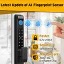 Sliding Glass Door Lock, Eseesmart Sliding Door Smart Lock with Fingerprint Code Keypad RFID Card Bluetooth App Key, Electronic Digital Biometric Keyless Entry Patio Door Lock with Handle