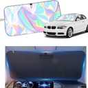 57.09 * 31.5" Windshield Sun Shade Foldable, Upgraded 210T Radium Titanium Silver Car Windshield Cover with Storage Pouch for Automotive Interior Protection, Universal Car Sun Shade (57.09 * 31.5 inch)