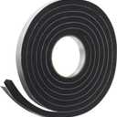 Frost King R734H Sponge Rubber Foam Tape 3/4" W X 7/16" H X 10' L, Black