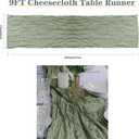 12 Pack Cheesecloth Table Runner 9ft,17 x 108 inch Gauze Table Runner Rustic Romantic Wedding Runner for Wedding Bridal Shower Fall Decoration,Dark Sage Green