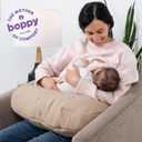 Boppy Nursing Pillow Luxe - Ergonomic Bottle & Breastfeeding Pillow with High Lift & Firm Support - Water-Resistant with Washable Cotton Muslin Cover - Baby Safety Alliance Verified - Oatmeal